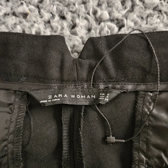 Zara Women's Black Flare Pants Small S 30x34 Long Tall Bootcut Dress Trousers - Picture 2 of 12